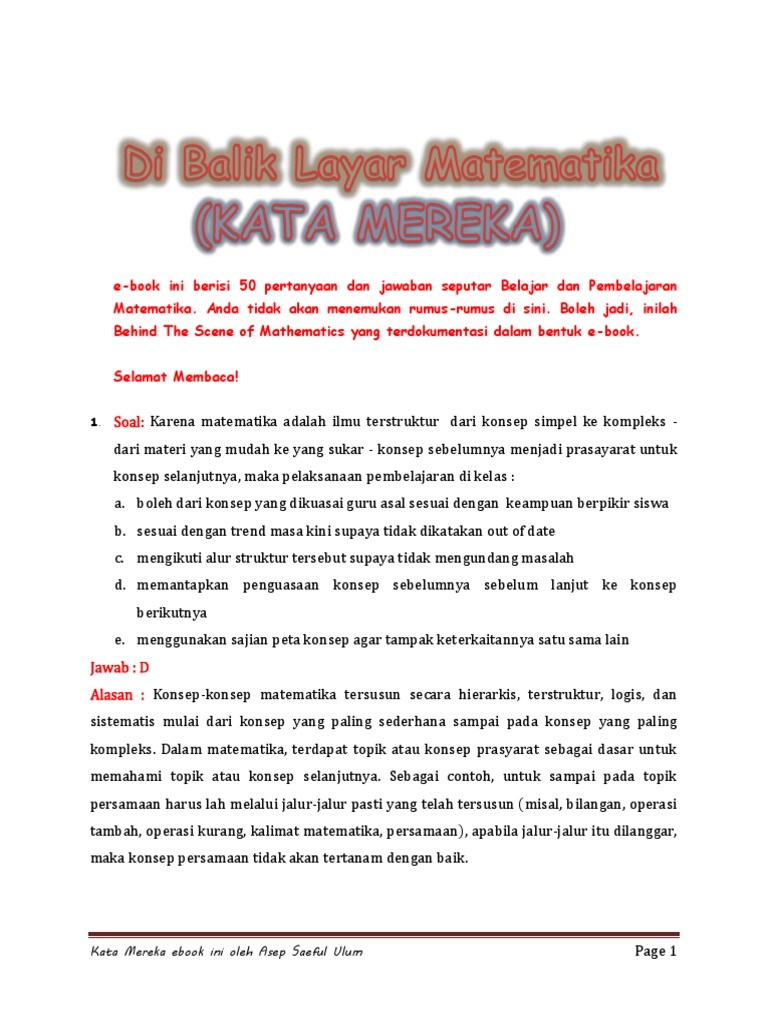 pertanyaan seputar belajar dan pembelajaran matematika.pdf