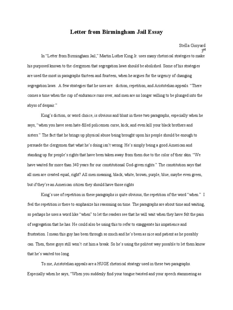 letter from birmingham essay