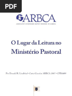 Donald R. Lindblad - O Lugar Da Leitura No Ministério Pastoral (ARBCA)