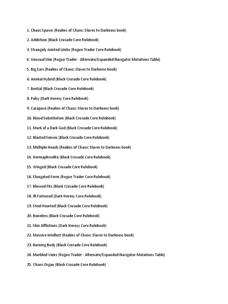 Mutation Chart | PDF | Speculative Fiction | Nature