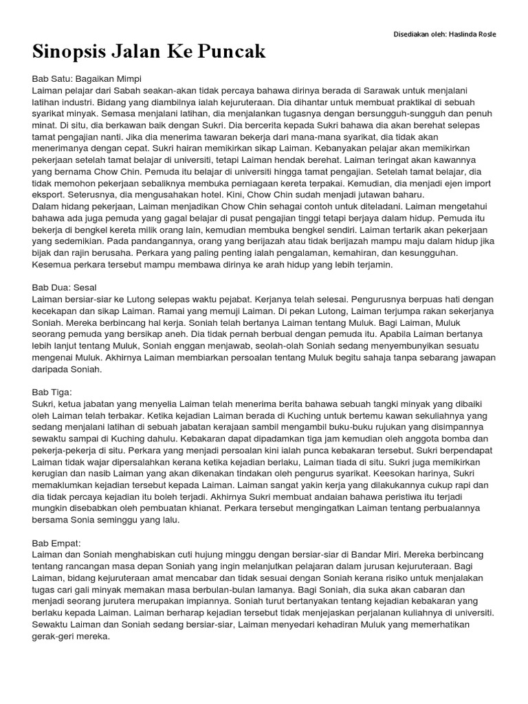Sinopsis Jalan Ke Puncak Pdf