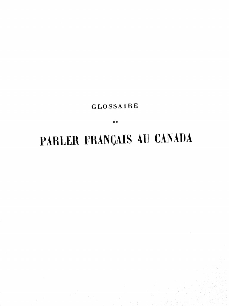 Canadian French | PDF