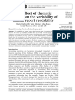 The Effect of Thematic Structure On The Variability of Annual Report Readability