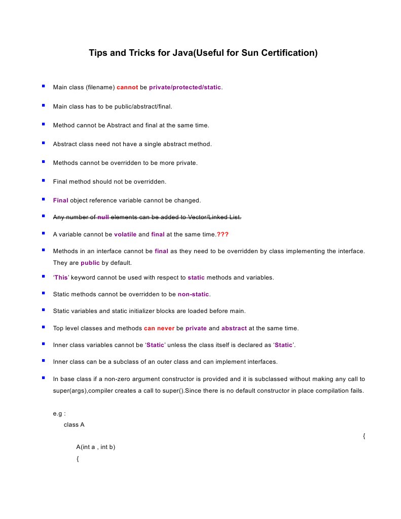 Tips and Tricks For Java | PDF | Method (Computer Programming) | Class ...