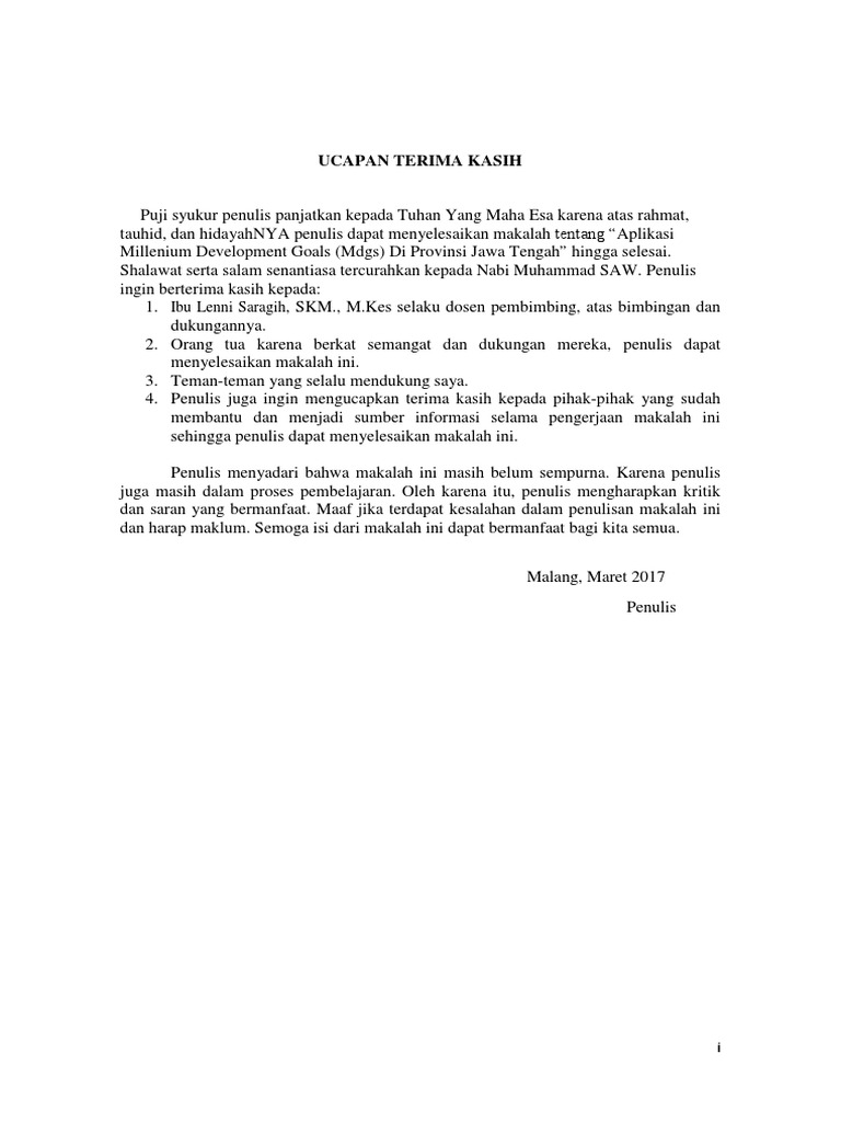 Ucapan Terimakasih Kkn