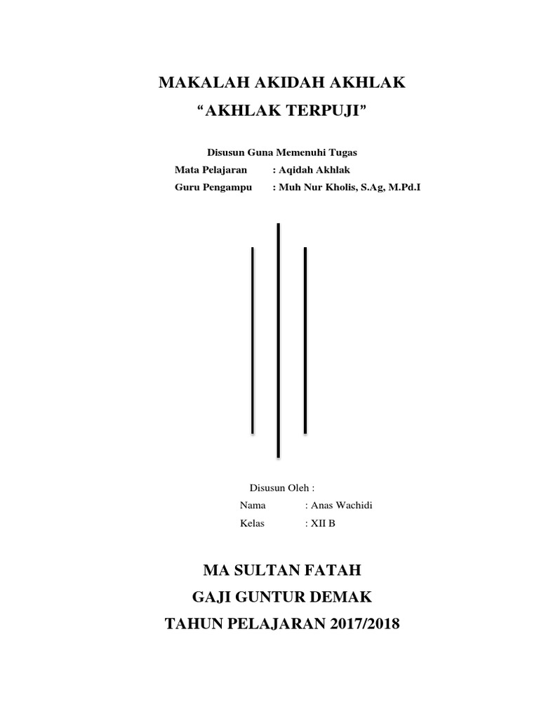 Makalah Akhlak Terpuji