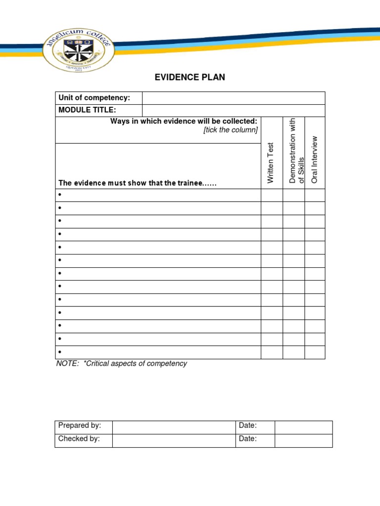Evidence Collection Plan Template | PDF