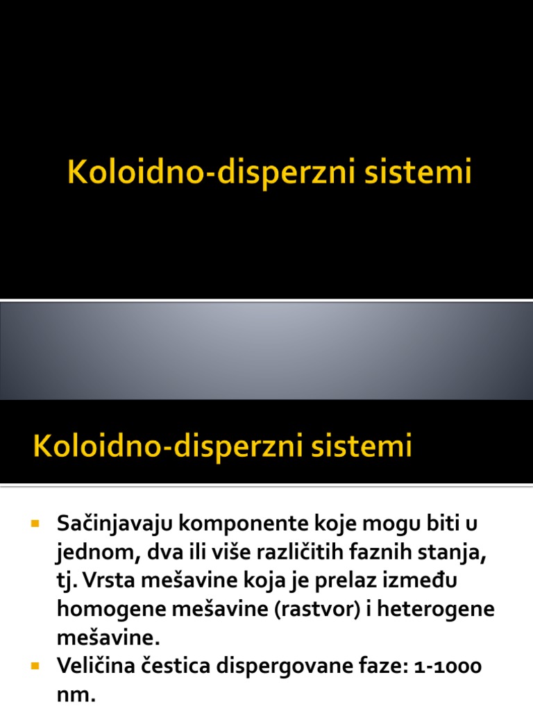 Koloidno-Disperzni Sistemi | PDF