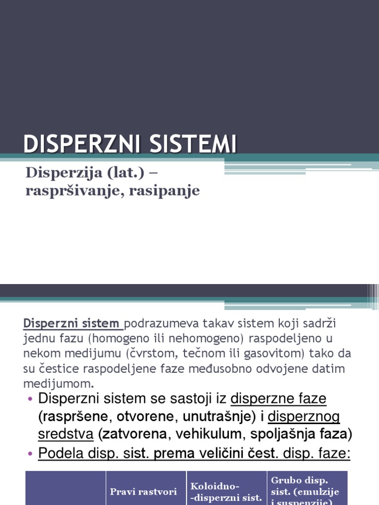Disperzni Sistemi | PDF