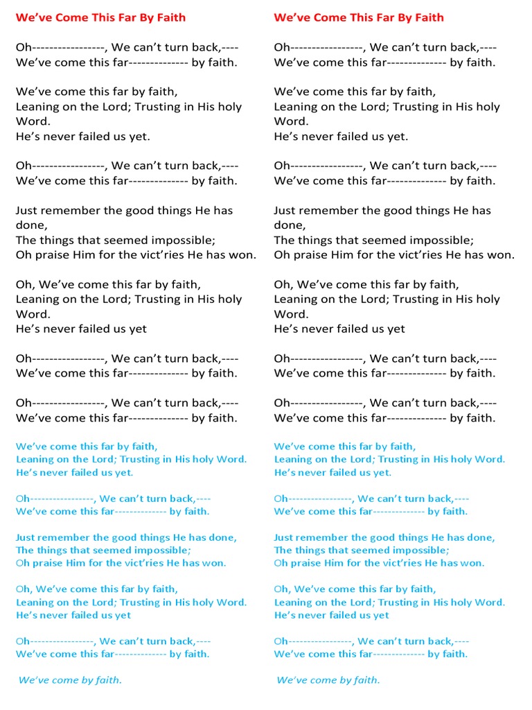 We Ve Come This Far By Faith A Hymn Celebrating God S Faithfulness