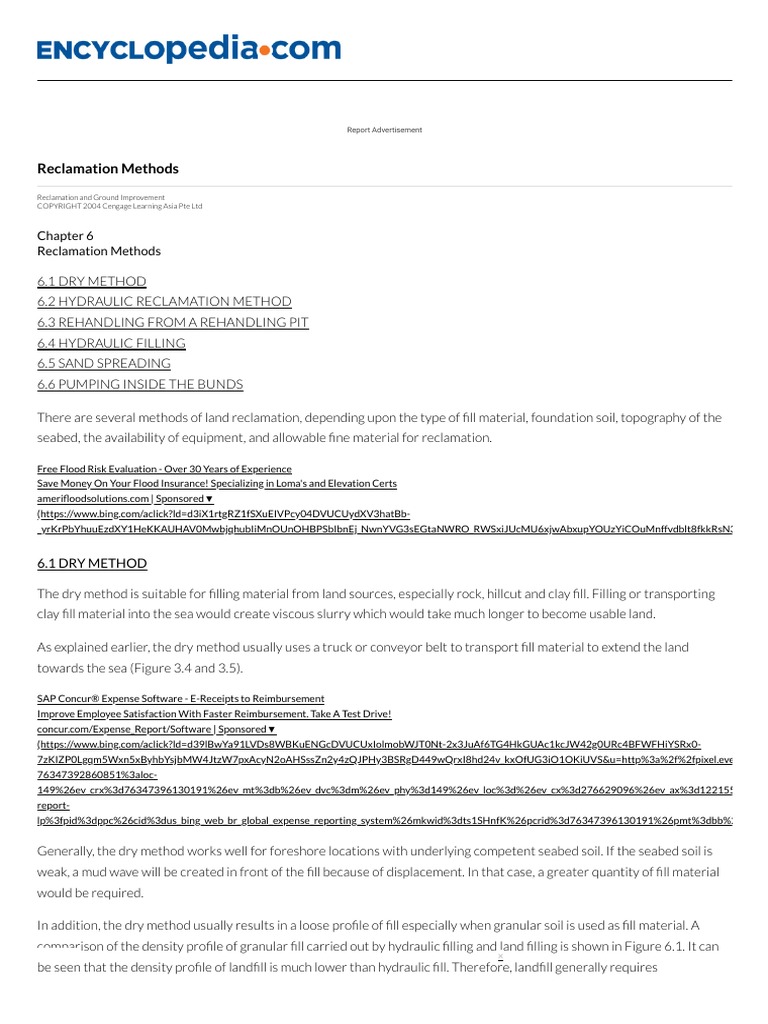 Reclamation Methods PDF | PDF | Dredging | Civil Engineering