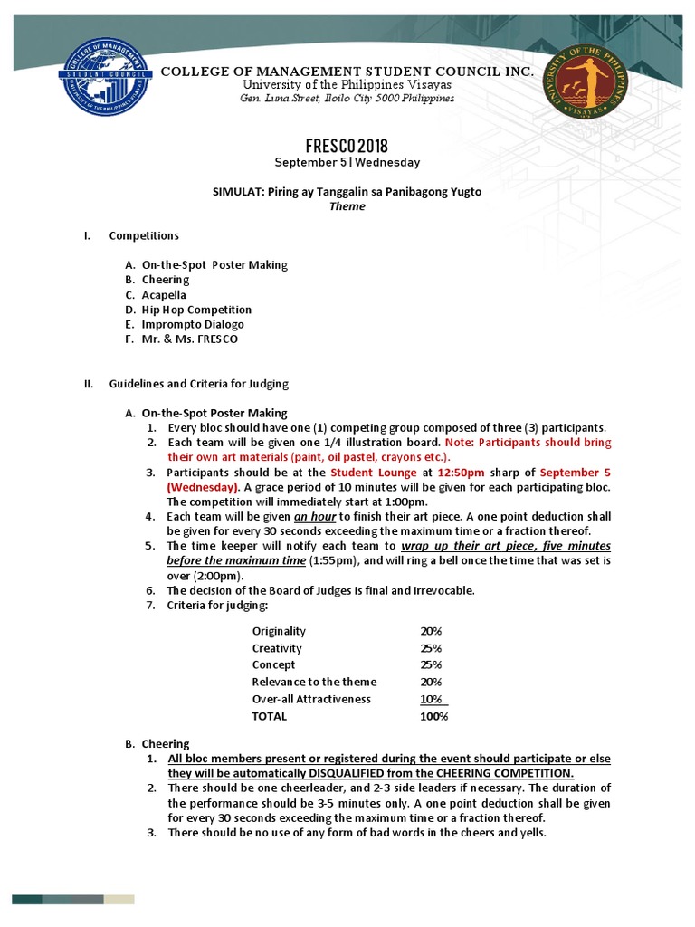 FRESCO 2018 Competition Guidelines | PDF