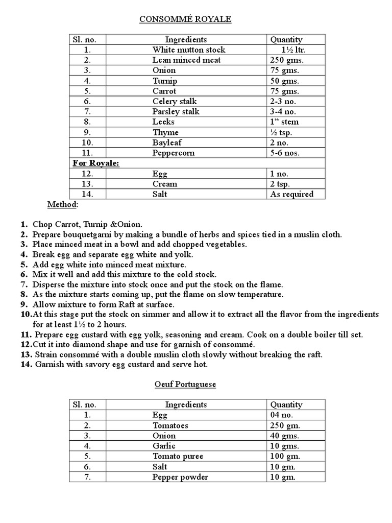 Consommé Royale PDF Western Cuisine Regional & Ethnic Food