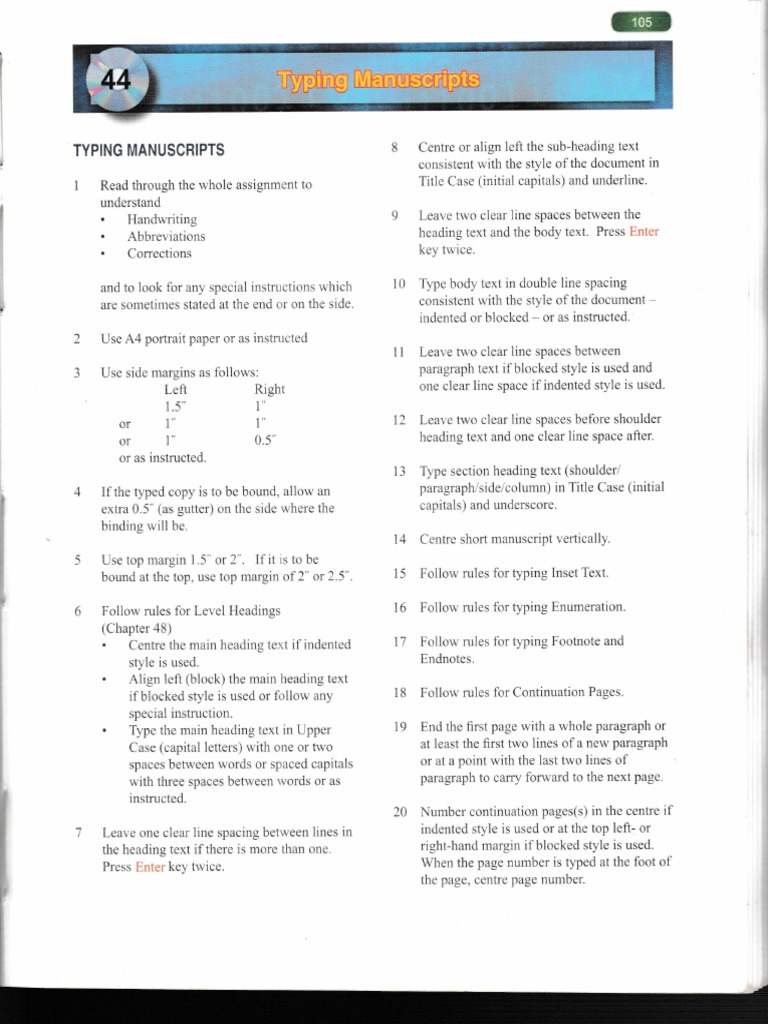 Manuscript Typing Guidelines | PDF | Paragraph | Typography