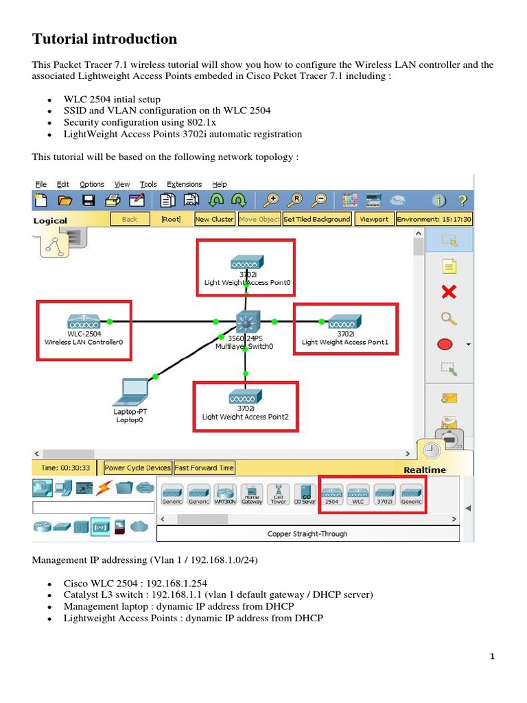 Configuring WLC 2504 in Packet Tracer | PDF | Wireless Lan | Ip Address