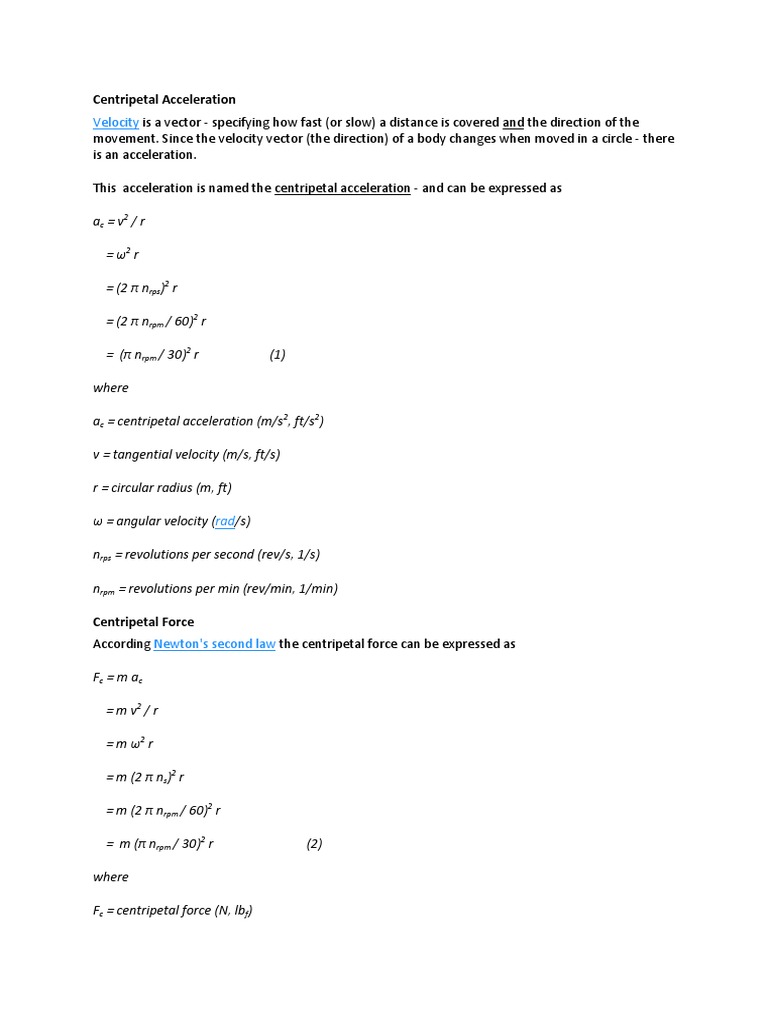 Centripetal Acceleration | PDF | Teaching Methods & Materials ...