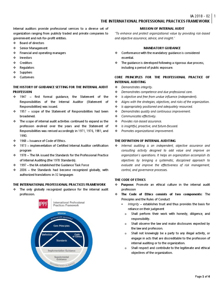 Internal Audit Framework Overview | PDF | Internal Audit | Audit