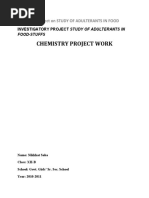 Chemistry Project On Study of Adulterants in Food