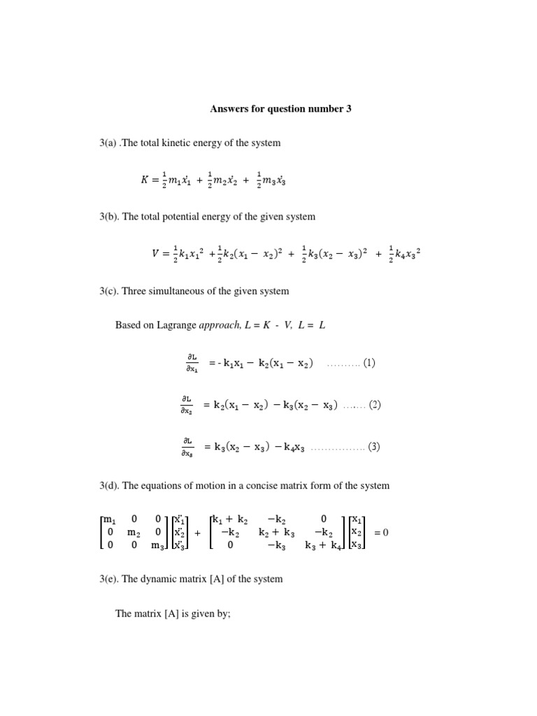 Answer For Question No. 3 | PDF | Mathematical Physics | Applied ...