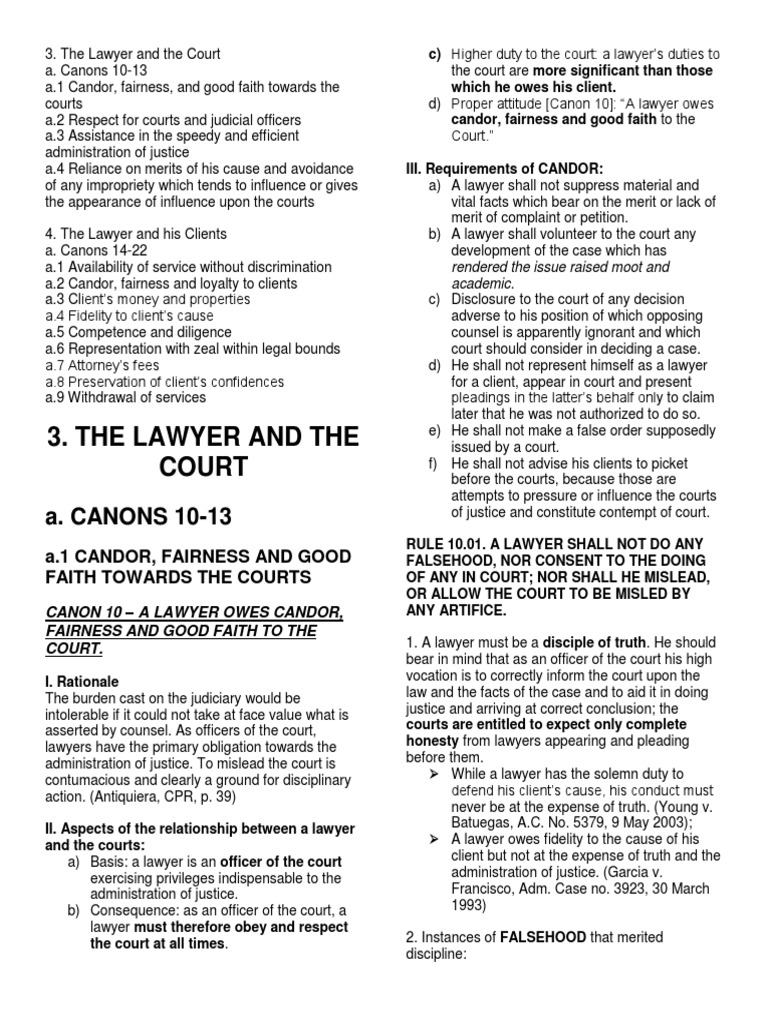 Legal Ethics Canon 1013, 1421 PDF Contempt Of Court Lawyer