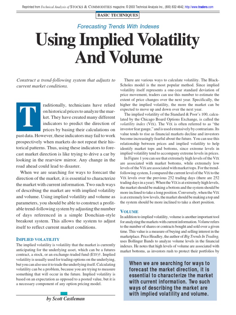 VOLATILITY TECHNICAL ANALYSIS FOR OPTIONS TRADING PDF visual data 5