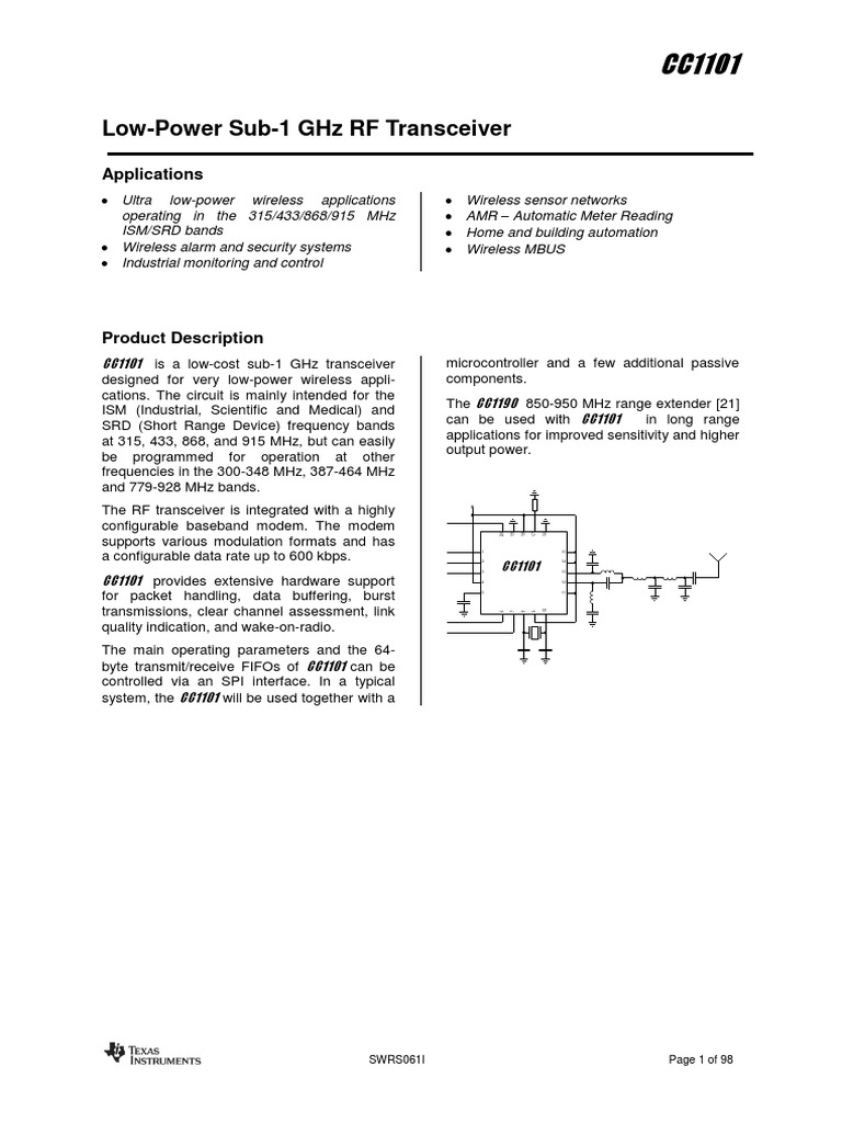 cc1101 p25 | PDF | Modulation | Network Packet