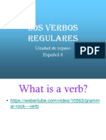 Los Verbos Regulares: Unidad de Repaso Español 8