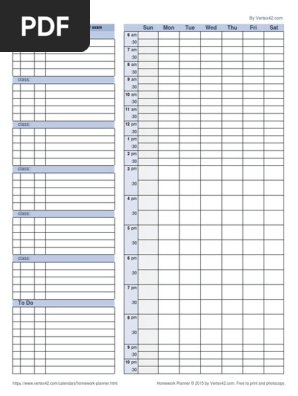 Homework Planner