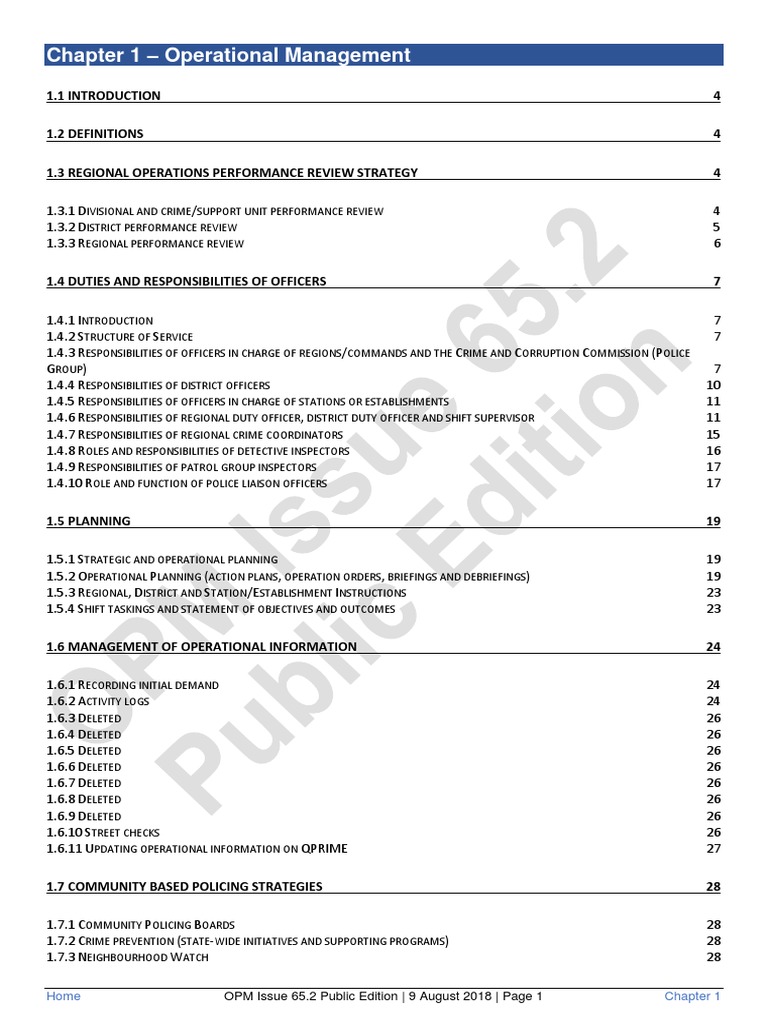 QLD Police Operational Procedures Manual Download Free PDF Performance Appraisal Counter