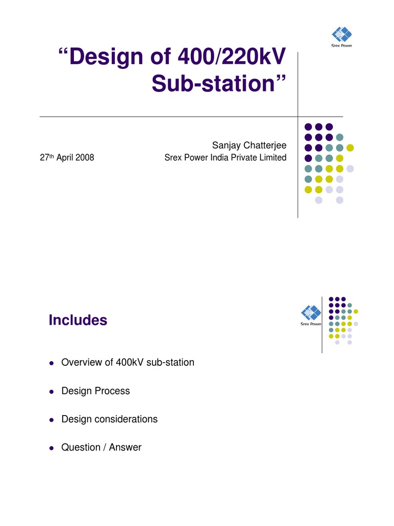 400/220kV Substation Design Overview | PDF | Electrical Substation ...