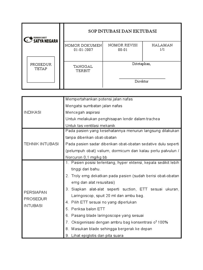 Prosedur Intubasi dan Ektubasi | PDF
