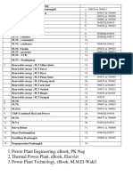 Power Plant Engineering, Ebook, PK Nag 2. Thermal Power Plant, Ebook, Elsevier 3. Power Plant Technology, Ebook, M.M.El-Wakil