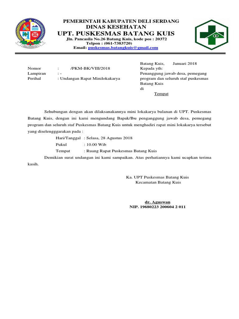 Undangan Rapat Minilok