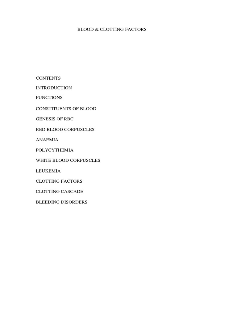 Blood Composition and Clotting Factors | PDF | Coagulation | Platelet