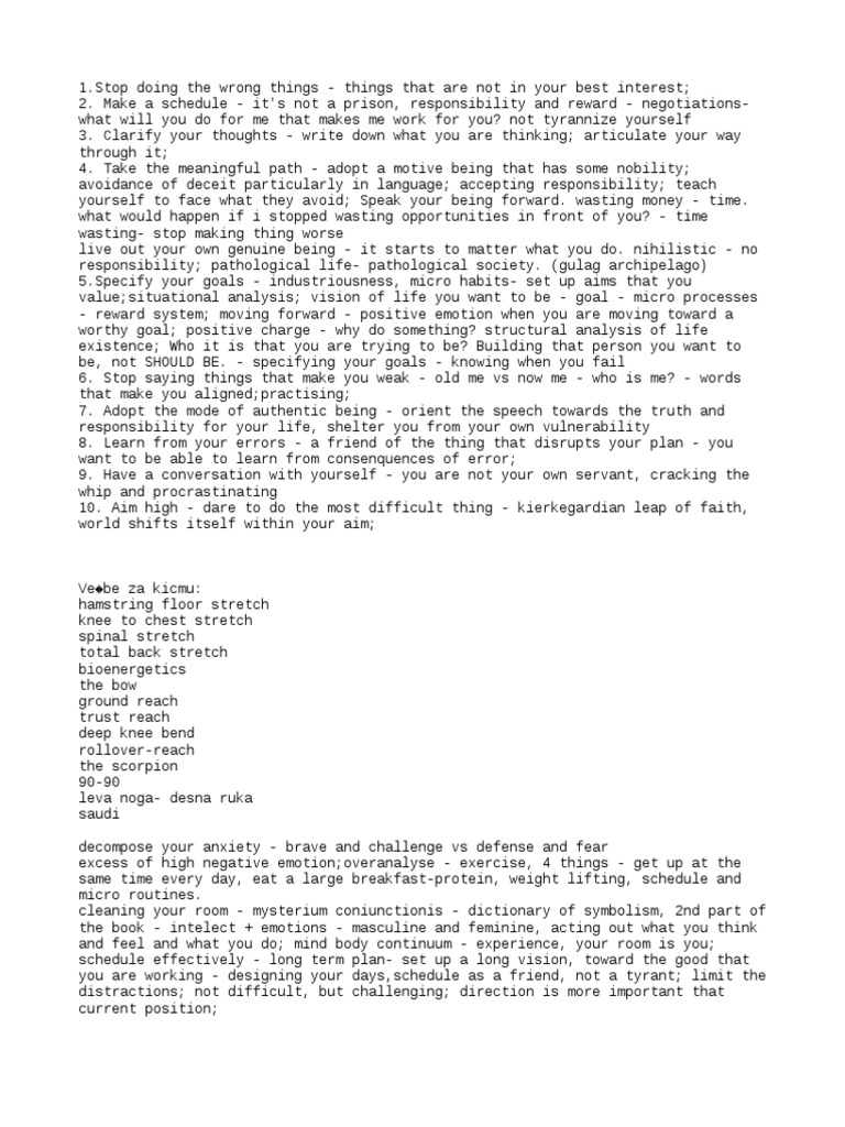 Jordan Peterson 10 Steps PDF Psychological Concepts Psychology