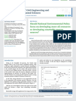 Should National Environmental Policy Focus On Developing More Oil Resources or Developing Renewable Energy Sources?