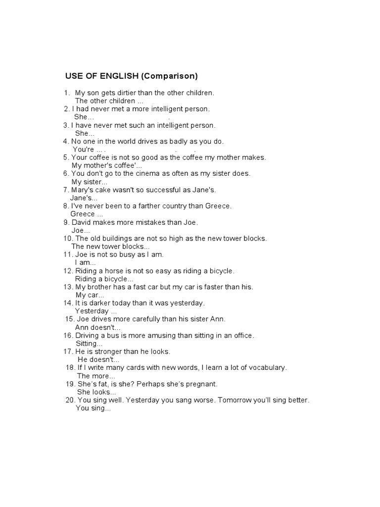 English Comparisons and Superlatives Guide | PDF | Games & Activities ...