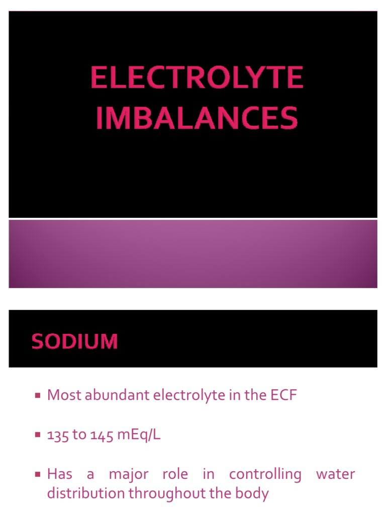 Electrolyte Imbalances Magnesium Potassium