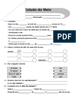 2º Ano - Estudo Do Meio - Fichas de Avaliação Mensal