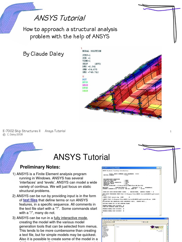 Ansys tutorialb finite element method structural analysis