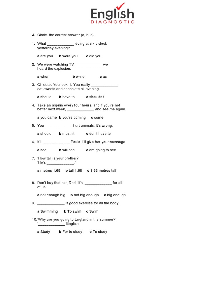 Circle the Correct Answer Worksheet | PDF