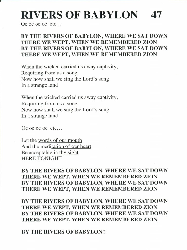 Rivers of Babylon Tekst PDF
