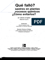 Que Fallo Desastres en Plantas Con Procesos Quimicos Como Evitarlos, Por Trevor Kletz