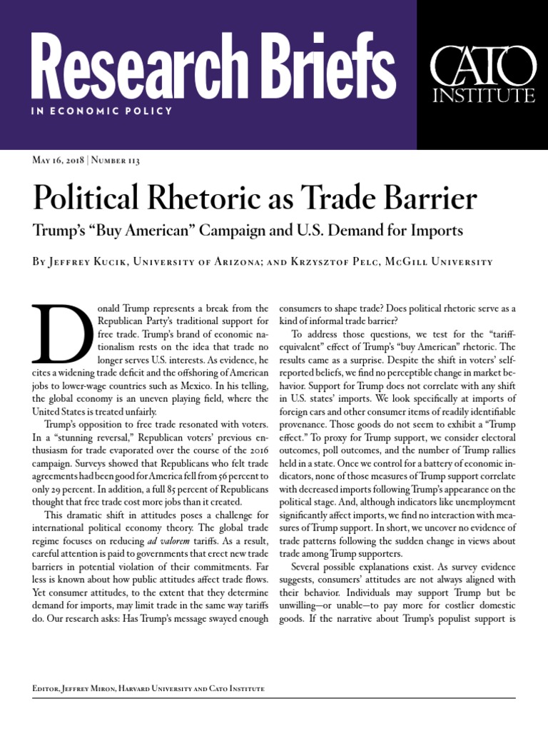 Political Rhetoric As Trade Barrier: Trump's 