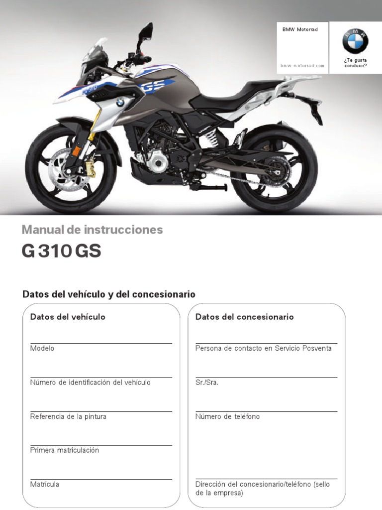 Manual BMW G 310 Gs | PDF | Sistema de freno antibloqueo | BMW