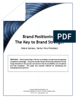 Brand Positioning: The Key To Brand Strength: Debra Semans, Senior Vice President