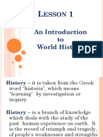 LESSON 1 An Introduction To World History