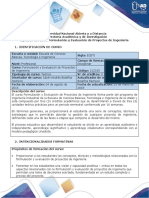 Syllabus Del Curso Formulación y Evaluación de Proyectos de Ingeniería