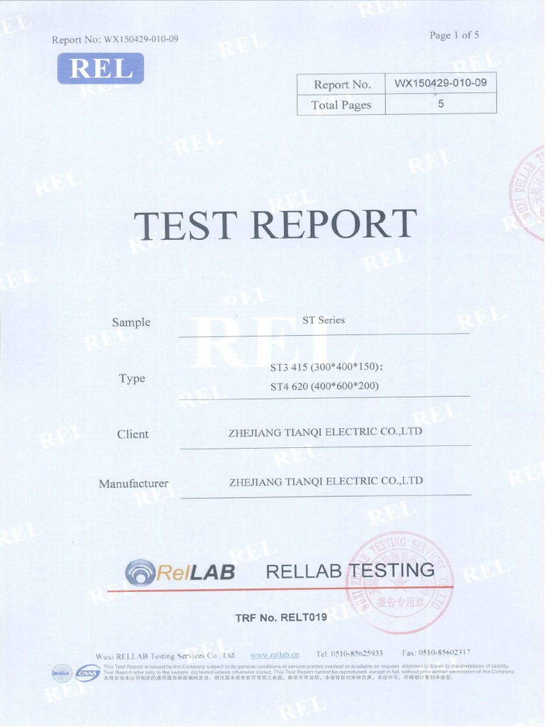 ST High and Low Temperature Test Report | PDF