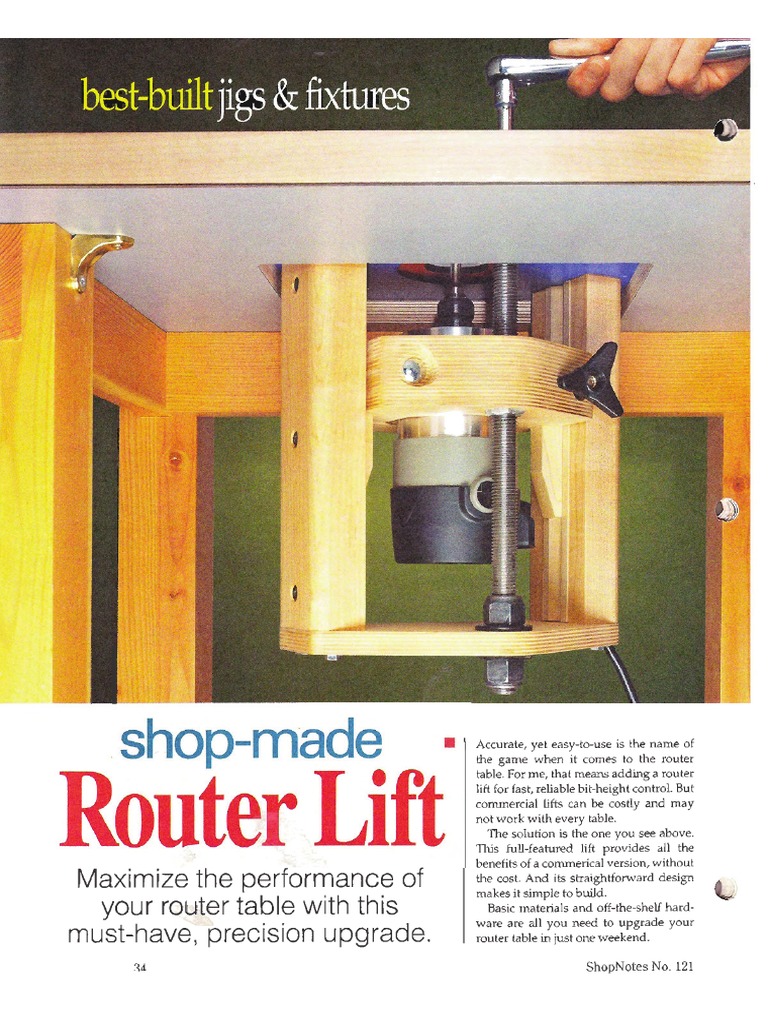 Shop Made Router Lift